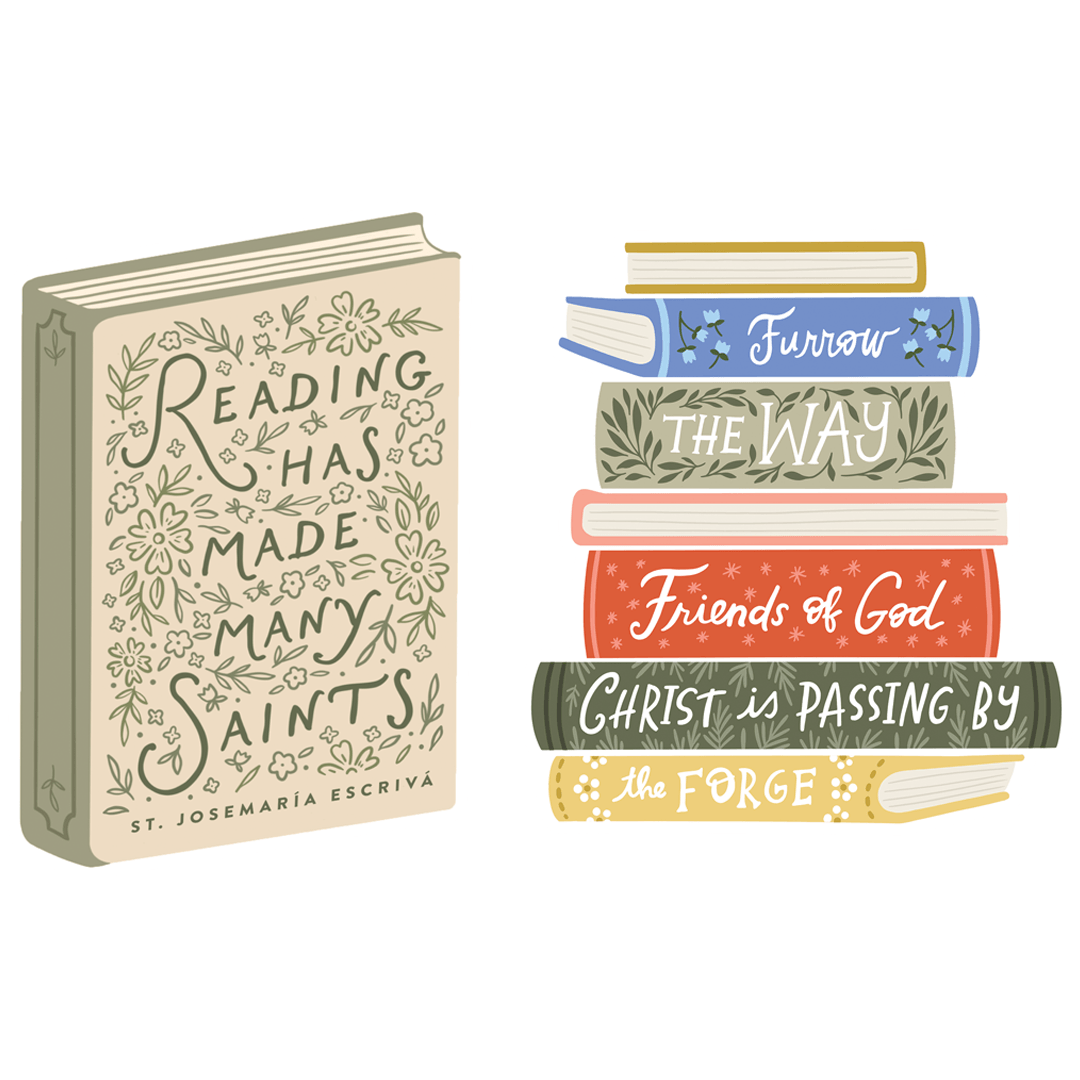 Stickers: “Reading Has Made Many Saints” Collection